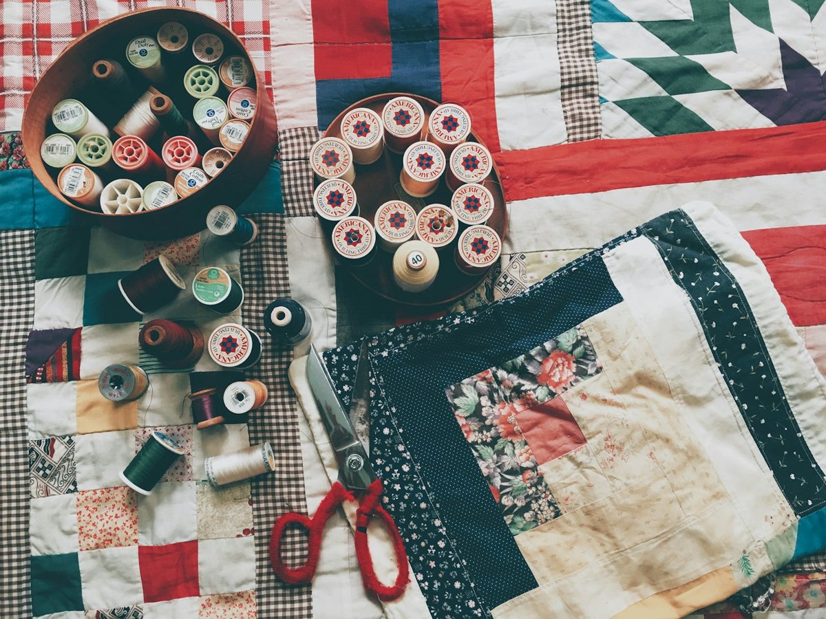 Fabric and scissors ready for cutting