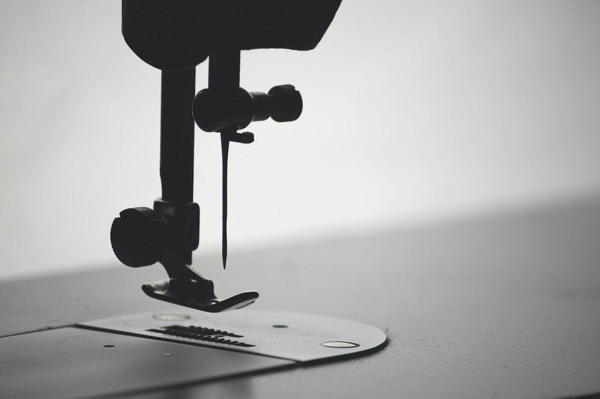 Macro shot of a sewing needle